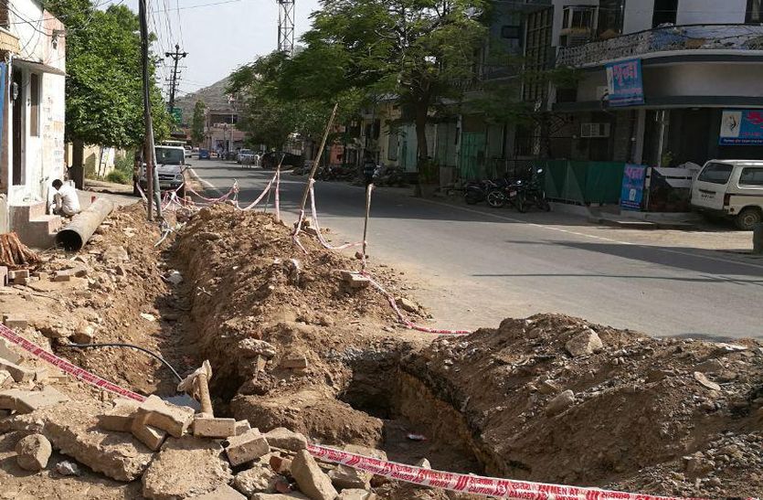 Alwar : new road damage by contractor labour