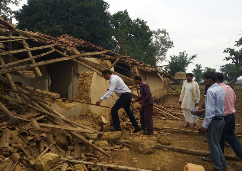 Elephants broken house
