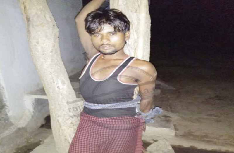 Beaten thief in the house in bhilwara