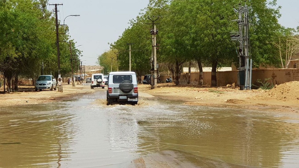 Weather change by rain in jaisalmer