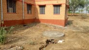 caved in Gutter at Primary Health Center Madasar by rain