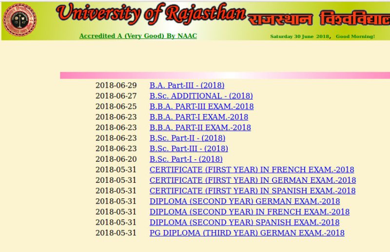 Education,exam,result,education news in hindi,rajasthan university result,rajasthan result,B.A. Part 3rd result,uniraj result,ba part 3rd result,