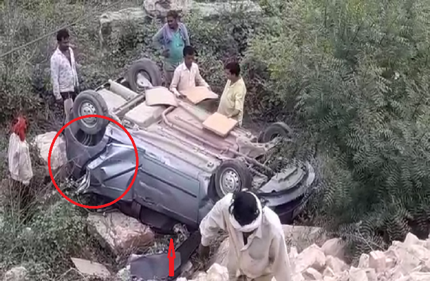 bjp youth leader car accident in sonbhadra