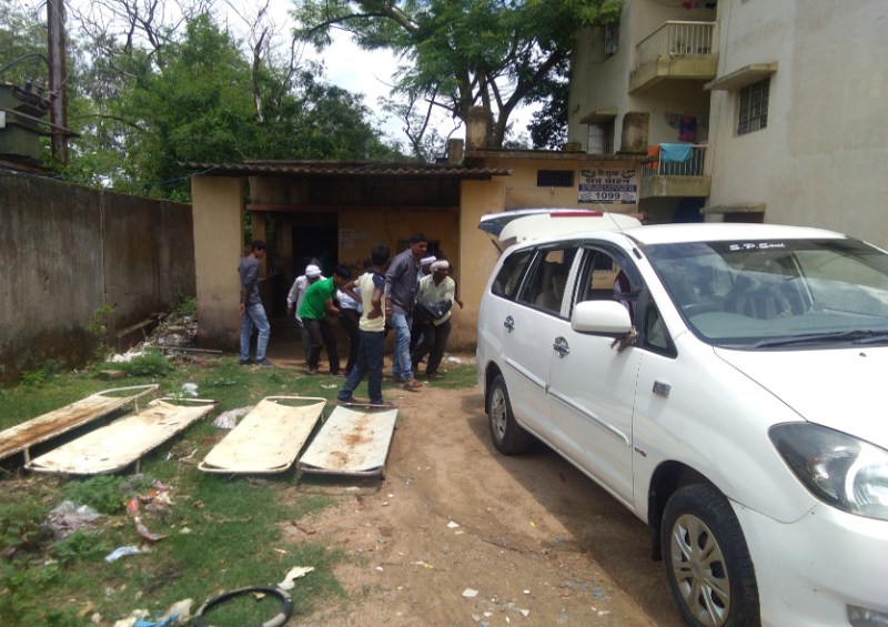 Dead body of young man