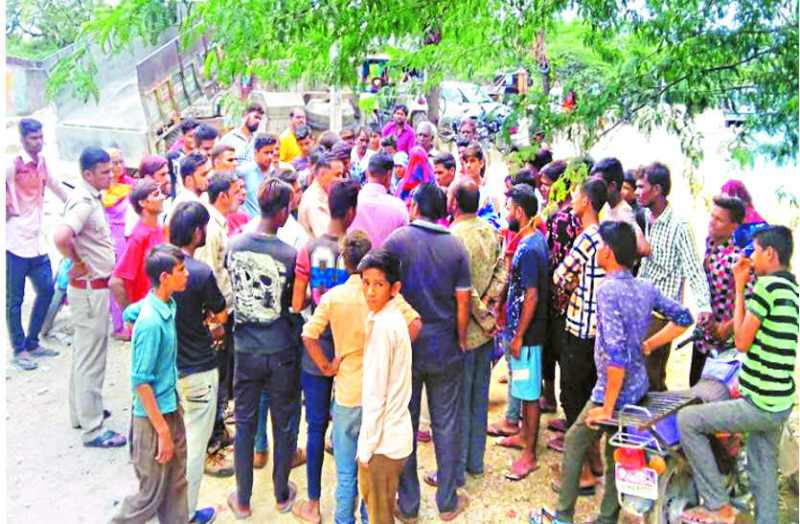 Encroachment by angry villagers in bhilwara