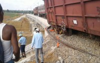 Goods train derailed