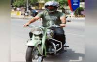 dhoni on bike