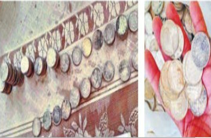 British time coins found while planting in Jodhpur rural area