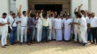Nurse and Paramedical Staff on strike for demands in SGMH Rewa
