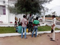 Workers camped near collector's office