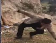 Jumped from rock