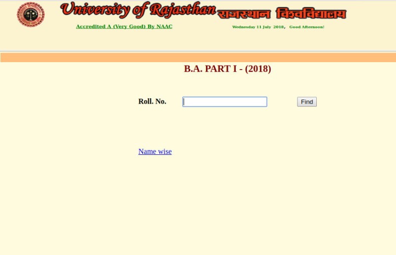 Uniraj B.A. Part-1st Result