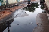 Dirty water on the road