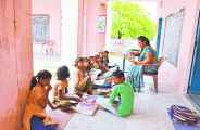 New entrant backward master bringing school in bhilwara