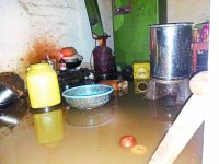 dirty water in the gutter in many homes in sidhi madhya pradesh