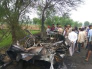 The fire in ambulance, the cylinder cracked, flew away