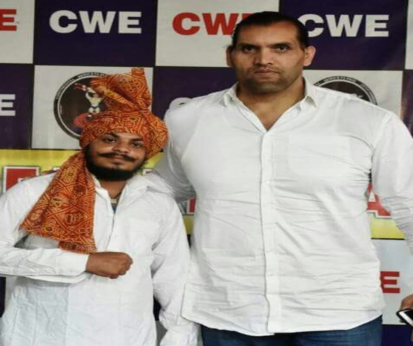 Shubham yadav fighting in the great khali acadmy in jalandhar
