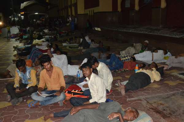 Candidates spent the night under the open sky