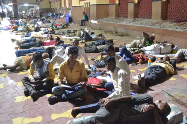 Candidates spent the night under the open sky