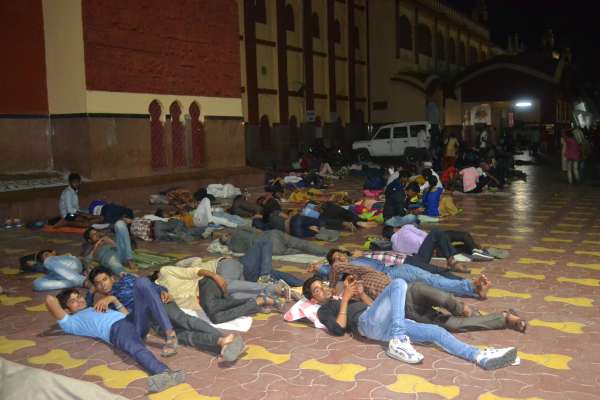 Candidates spent the night under the open sky