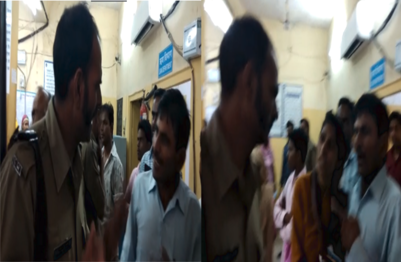 Bank Security guard beaten account holder employee