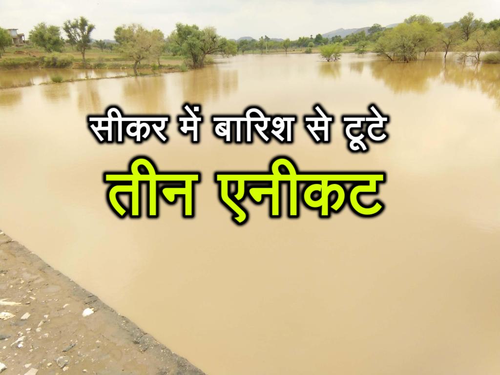 Three anicut broken in Sikar district due to heavy Rainfall