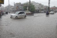 The first rain in the city