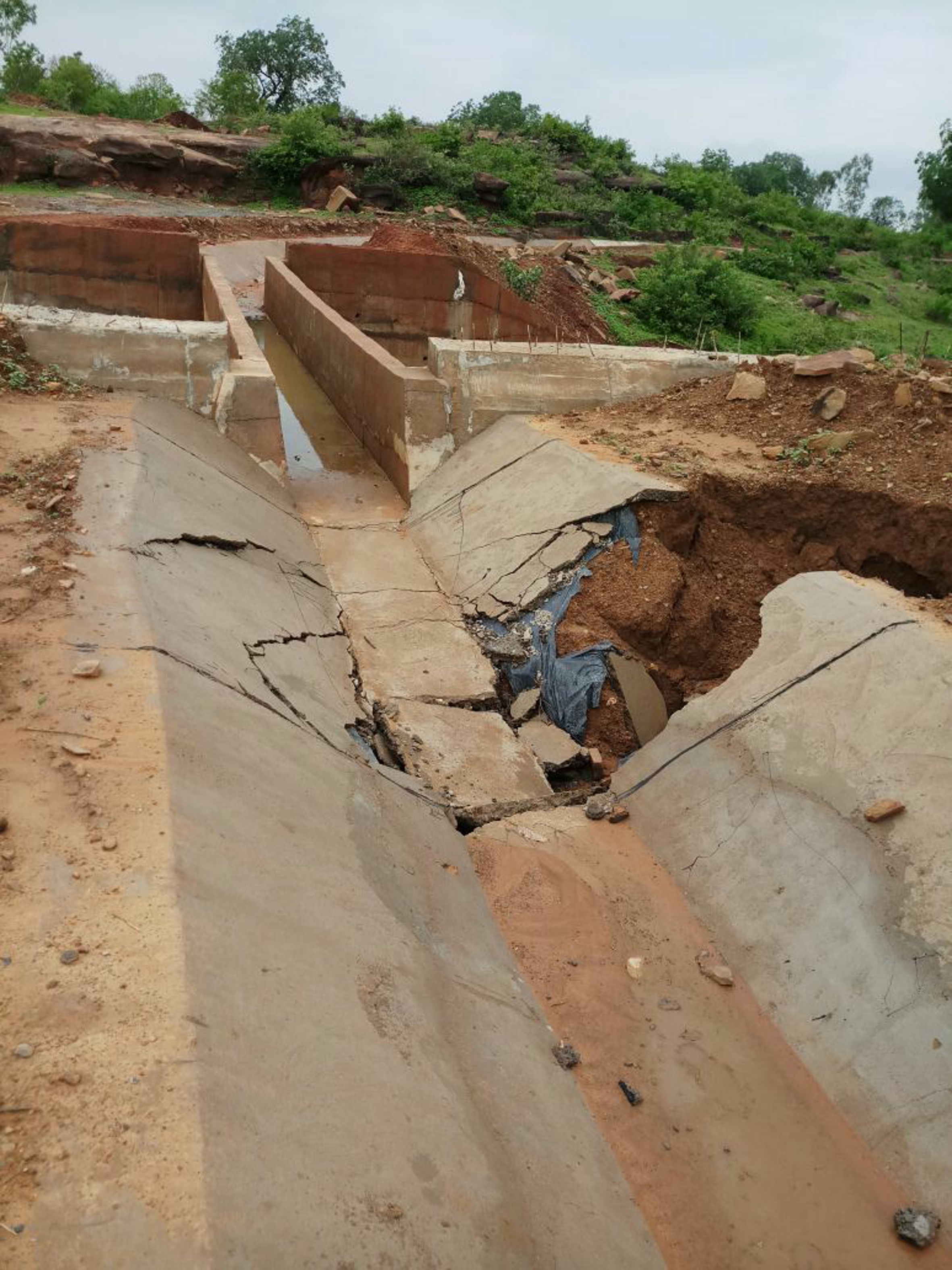 Canal of reservoir was damaged
