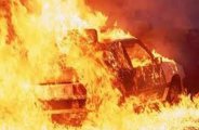 Fire in moving taxi
