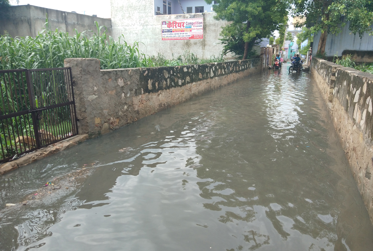 rain water on road