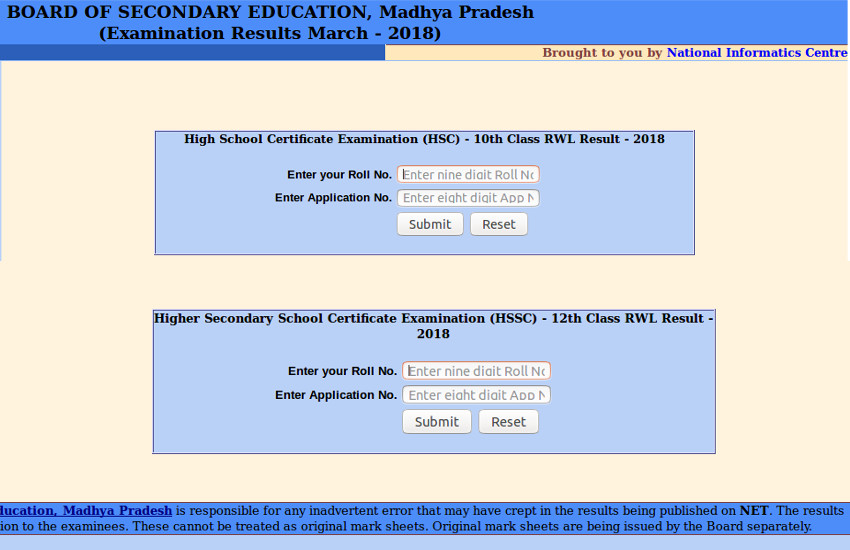 MPBSE class10th and 12th supplementary Exam results