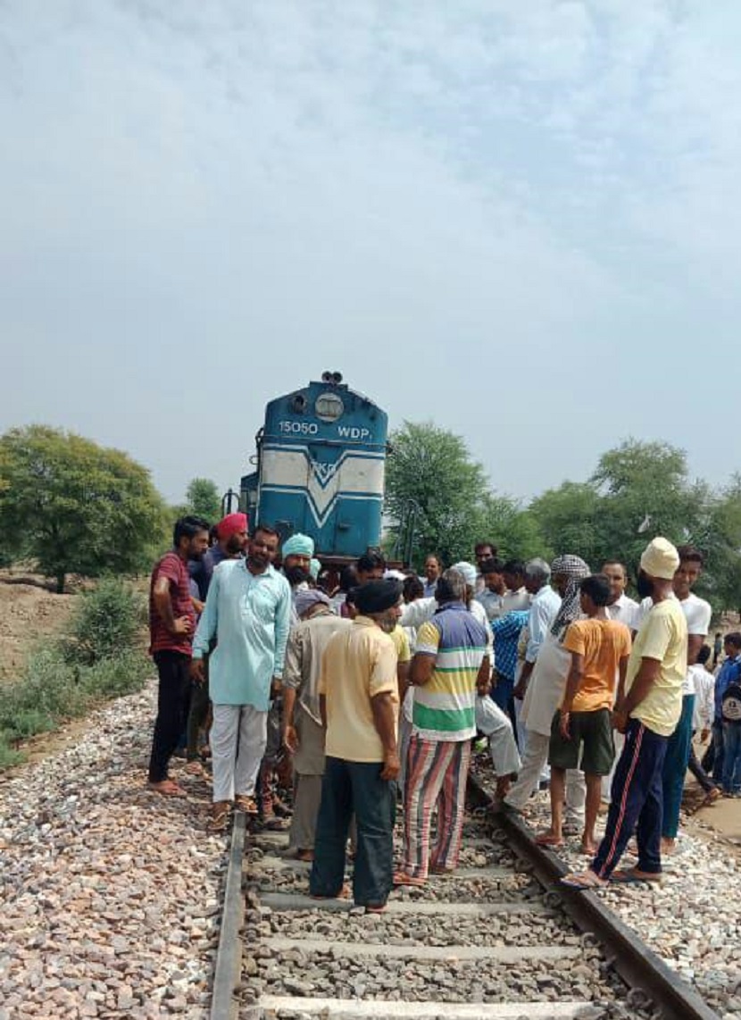 villagers stopped train