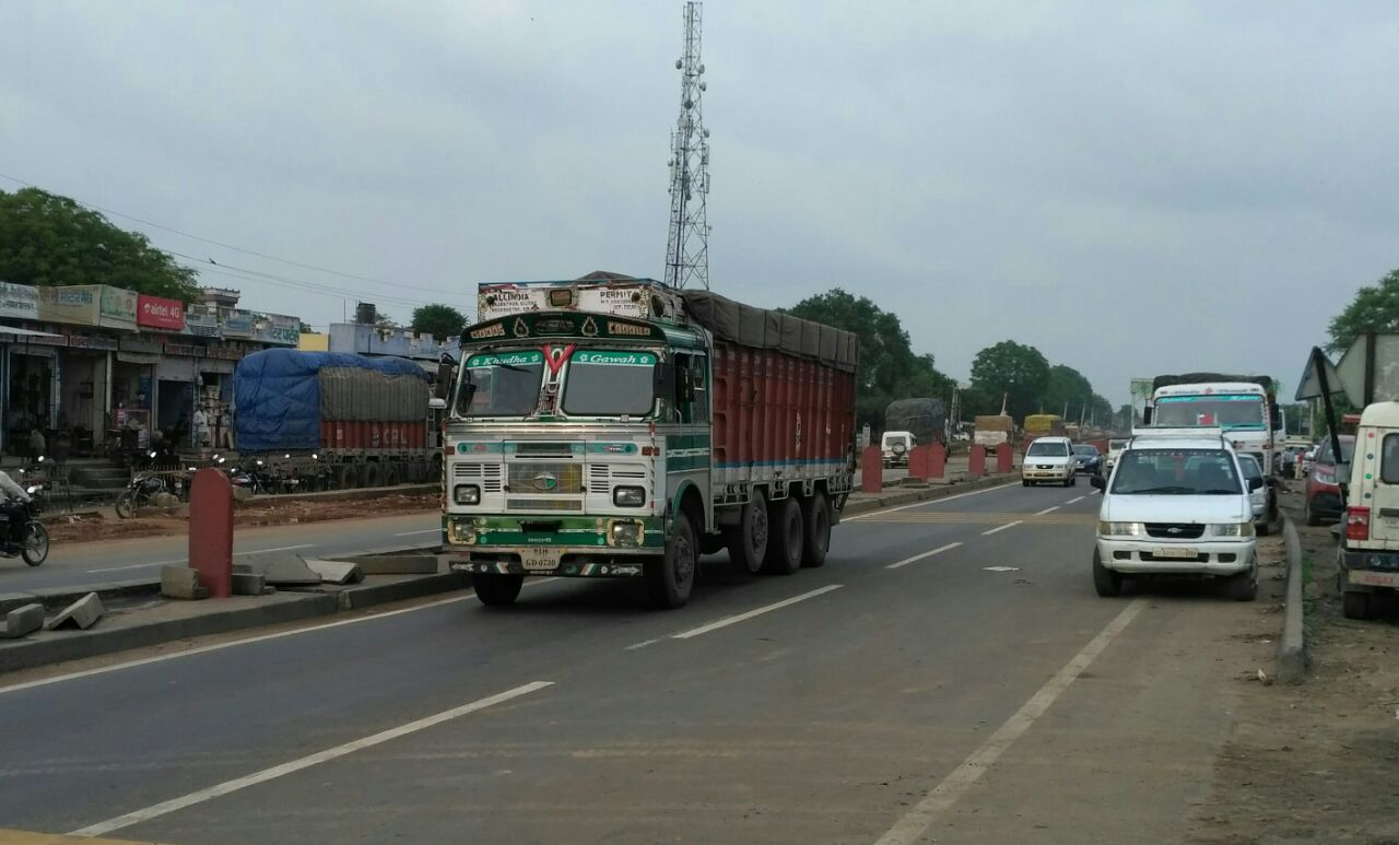 truck on road