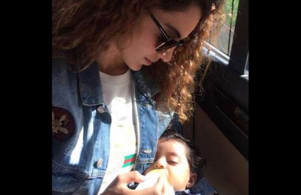 kangana ranaut and her nephew prithviraj latest cute photo viral