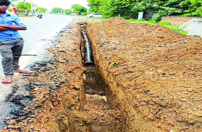 Alwar bad condition road in city