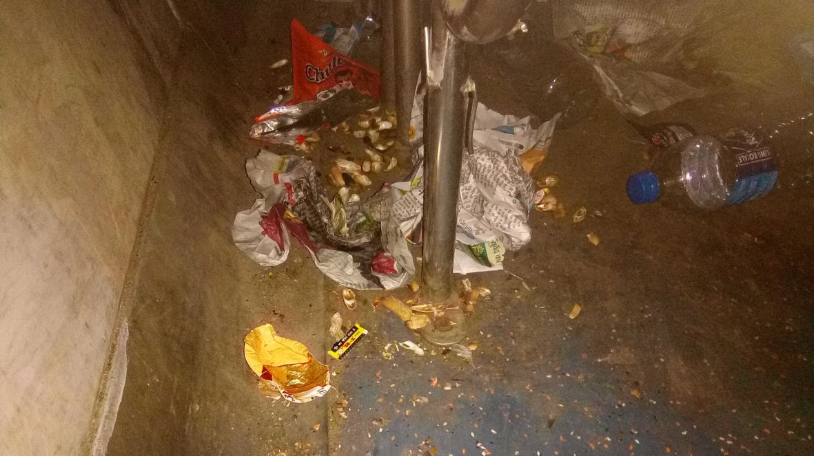Poor conditions of cleaning in DEMU and ordinary trains