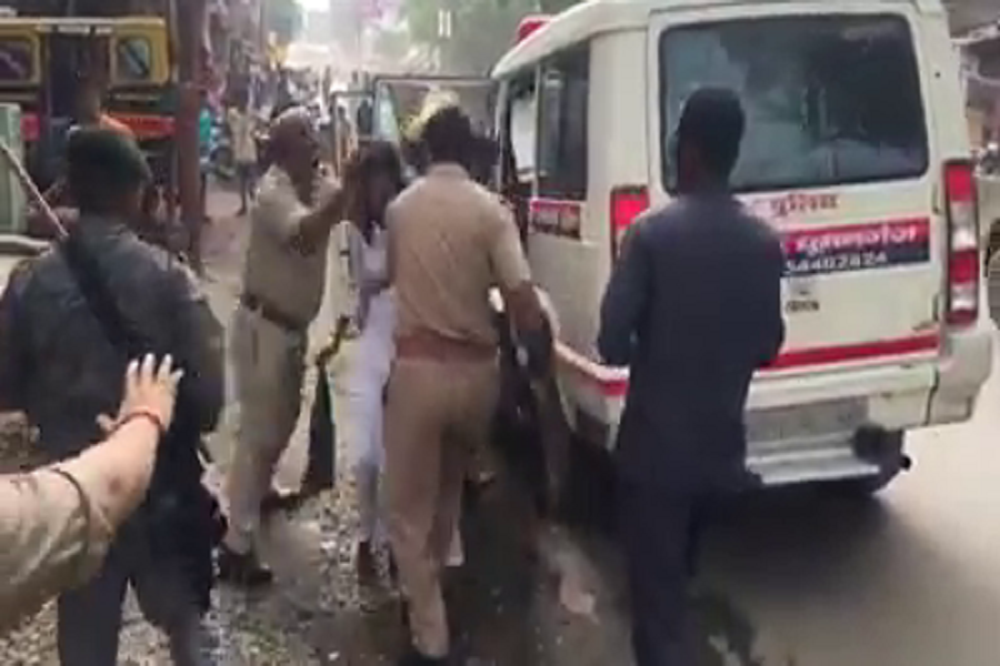 Girl beaten by Police