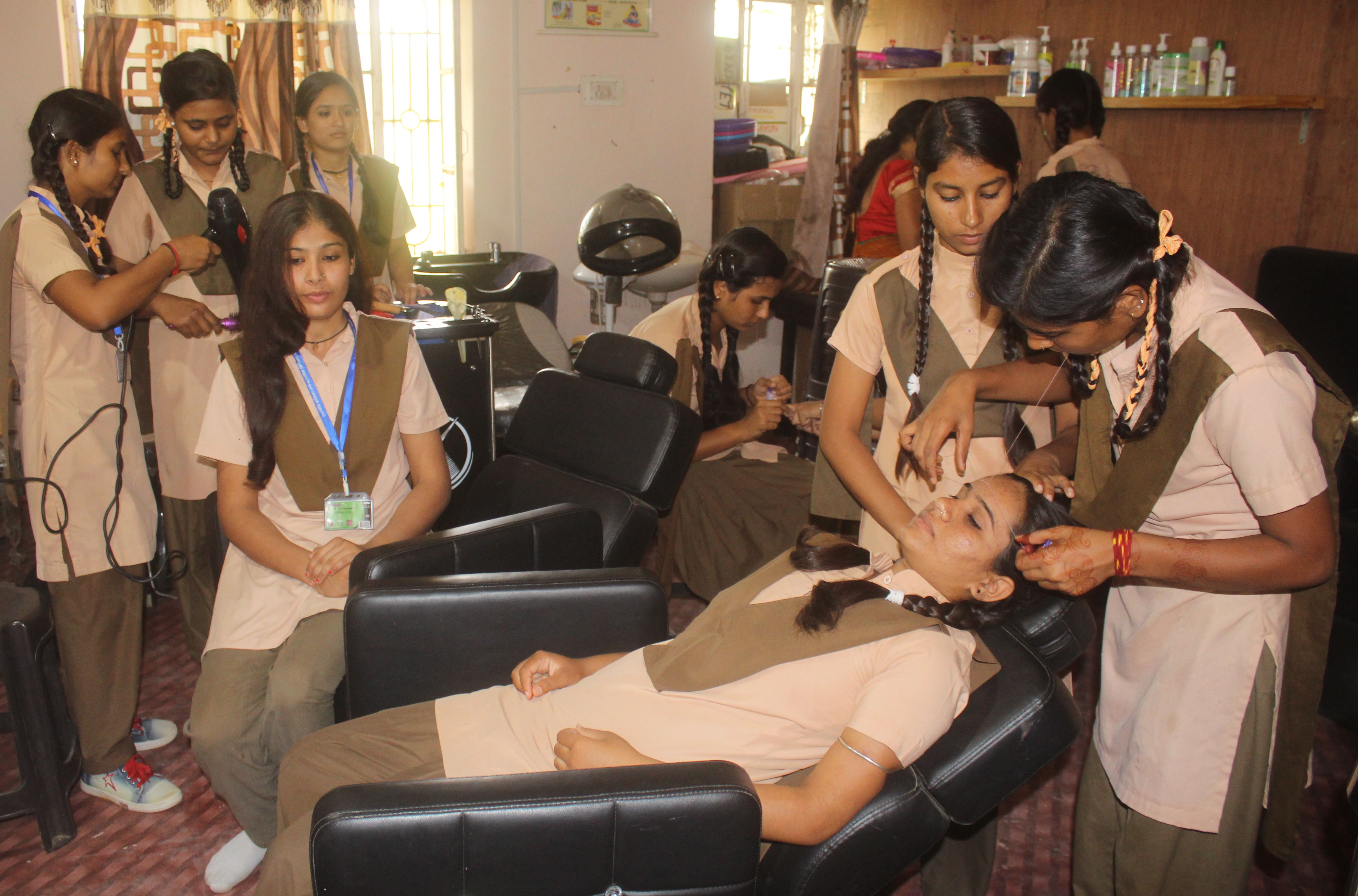 girls taking interest in extra curricular activities along with study