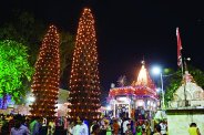 Harsiddhi Temple: deep malika Construction in Maihar Sharda maihar