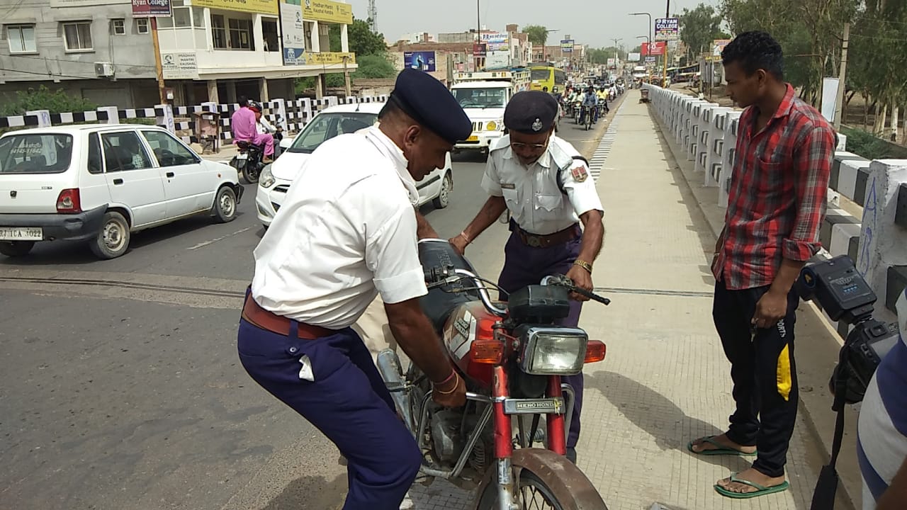 traffic police taking action