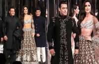 salman khan and katrina kaif ramp walk in manish malhotra show