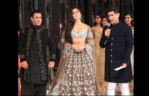 salman khan and katrina kaif ramp walk in manish malhotra show