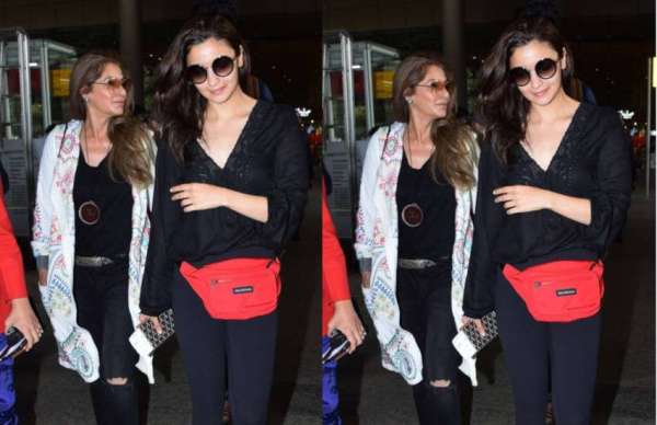 Alia bhatt and Dimple Kapadia spotted at mumbai airport