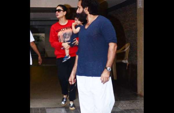 taimur ali khan with kareena and saif latest photos