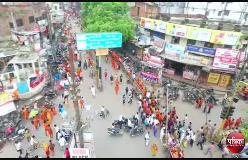 सावन के दूसरे सोमवार को ड्रोन कैमरे से ऐसे रखी जा रही नजर