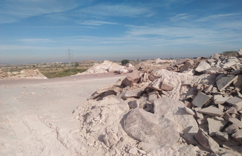 no identified area for stone cutting waste