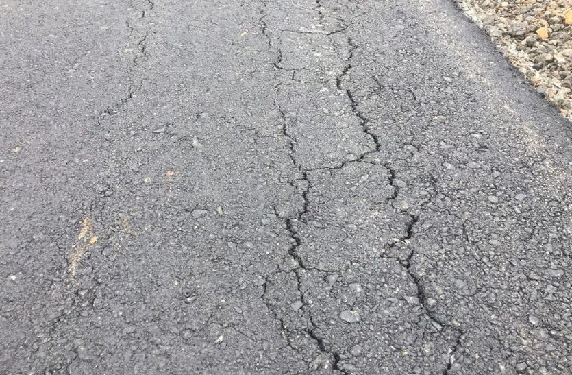 Road damage before construction in alwar