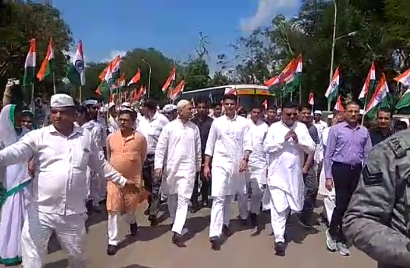 tiranga march by state congress seva dal in Jaipur