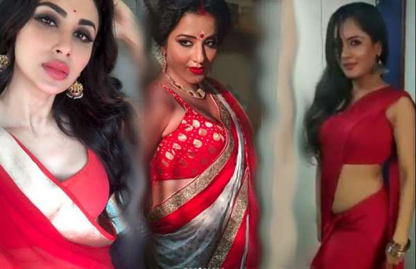 tv and bollywood actresses hot saree look photos