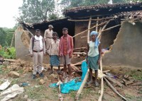 Elephants broken house